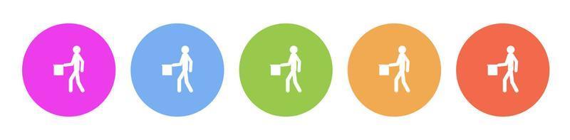 Multi colored flat icons on round backgrounds. flagman, guide multicolor circle vector icon on white background