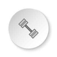 Round button for web icon, Dumbbell. Button banner round, badge interface for application illustration on white background vector