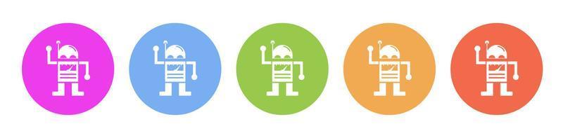 Multi colored icon Robot technology. Button banner round badge interface for application illustration on white background vector