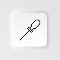 Flat blade, screwdriver vector icon. Element of design tool for mobile concept and web apps vector. Thin neumorphic style vector icon for website design on neumorphism white background