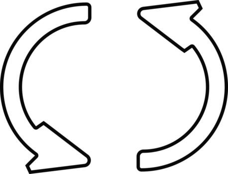 Line vector icon loading, refresh. Outline vector icon on white background