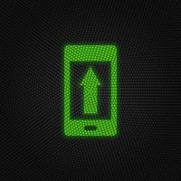 Phone, arrow up, upload new technology vector icon. New mobile technology traffic light style vector illustration on white background
