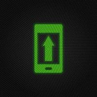 Phone, arrow up, upload new technology vector icon. New mobile technology traffic light style vector illustration on white background