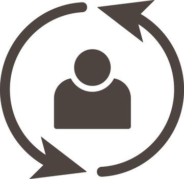 User, refresh vector icon. Simple element illustrationUser, refresh vector icon. Material concept vector illustration. on white background