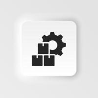 Mass production, boxes neumorphic style vector icon. Simple element illustration from UI concept. Mass production, boxes neumorphic style vector icon. Infographic concept on white