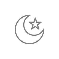 Islam, moon, star symbol vector icon. Spiritual concept vector illustration. on white background