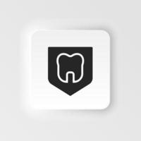 Dental, insurance, shield, tooth icon - Vector. Insurance neumorphic style vector icon. on white background