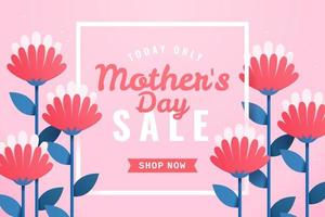 Mother's day sales background. Layout design of carnation flower in paper art style. Web template for online promotion event.