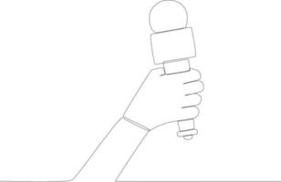 A hand-holding microphone with a modern concept vector