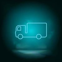Delivery truck blue neon vector icon. Simple element illustration from map and navigation concept. Delivery truck blue neon vector icon. Real estate concept vector illustration. on white background