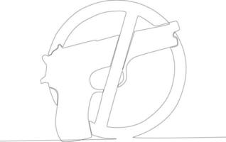 A symbol prohibiting the use of a gun. vector