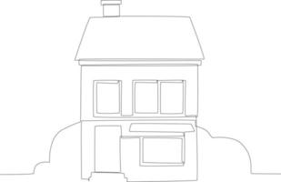 A minimalist two-floor house architecture vector