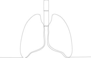 Cigarette and a pair of lungs vector