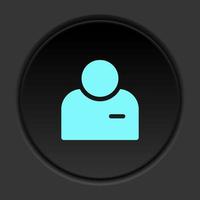 Round button icon, avatar, user. Button banner round, badge interface for application illustration on dark background vector