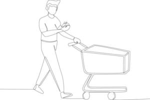 A man shopping for apples vector