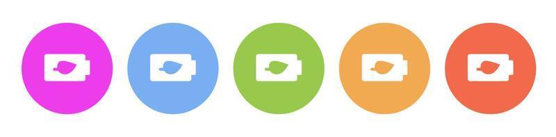 Multi colored icon charge ecology battery. Button banner round badge interface for application illustration on white background vector