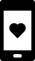 Phone, love vector icon. Simple element illustration from UI concept.  Mobile concept vector illustration. Phone, love vector icon on white background