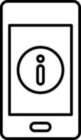 Line vector icon mobile, information. Outline vector icon on white background
