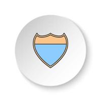 Round button for web icon, Police metal plate. Button banner round, badge interface for application illustration on white background vector