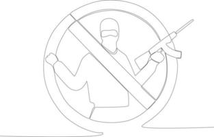 A poster of a man who is forbidden to use a gun. vector