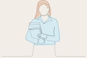 Colores illustration of a teache holding a book vector