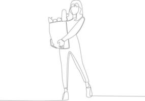 A woman shopping with high heels vector