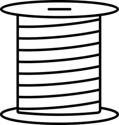 Bobbin, cable, fiber vector icon on transparent background. Outline Bobbin, cable, fiber vector icon