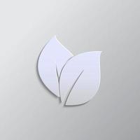 leaf, folio paper style icon. Grey color vector background- Paper style vector icon.