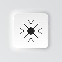 Rectangle button icon Snow. Button banner Rectangle badge interface for application illustration on neomorphic style on white background vector