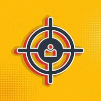 aiming, customer target pop art, retro icon. Vector illustration of pop art style on retro background