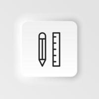 Application, pencil vector icon. Element of design tool for mobile concept and web apps vector. Thin neumorphic style vector icon for website design on neumorphism white background