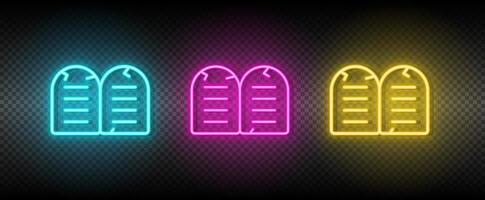 Commandment symbol neon vector icon