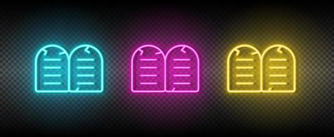 Commandment symbol neon vector icon