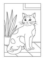 Line art of a cat. Used for coloring book and coloring pages vector