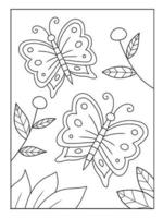 Vector illustration of butterflies. Suitable for coloring book, coloring pages, etc