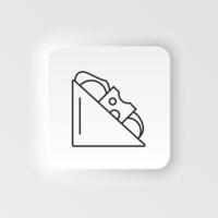 Neumorphic style food and drink vector icon. Taco vector line icon on neumorphism white background