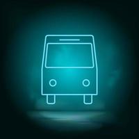 Bus blue neon vector icon. Simple element illustration from map and navigation concept. Bus blue neon vector icon. Real estate concept vector illustration. on white background