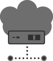 nube, informática . elemento de web desarrollo. vector icono. desarrollo icono en blanco antecedentes