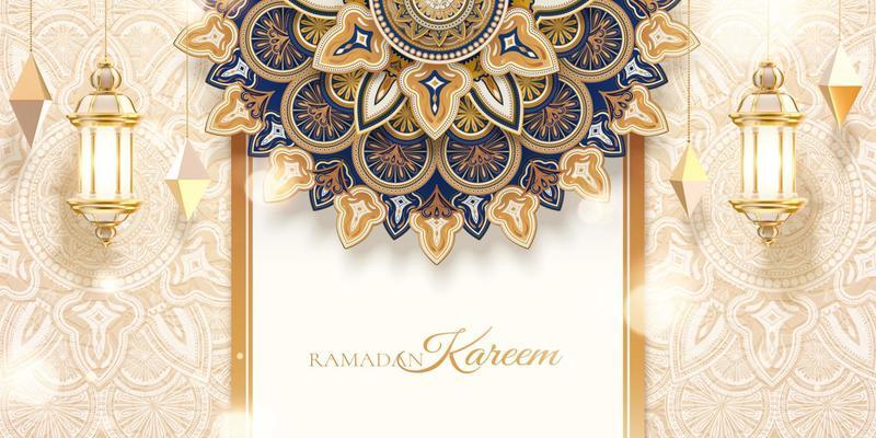 3d Islamic holiday celebration background design with luxury golden geometric patterns. Banner template suitable for Ramadan, Eid al-Fitr or Hari Raya.