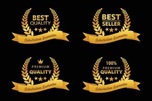 golden label of best seller for business purposes vector