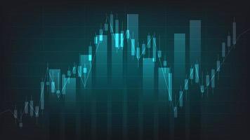 financiero negocio Estadísticas con bar grafico y candelero gráfico espectáculo valores mercado precio en oscuro verde antecedentes vector