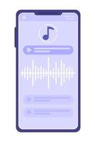 Music player app on mobile phone flat concept vector spot illustration