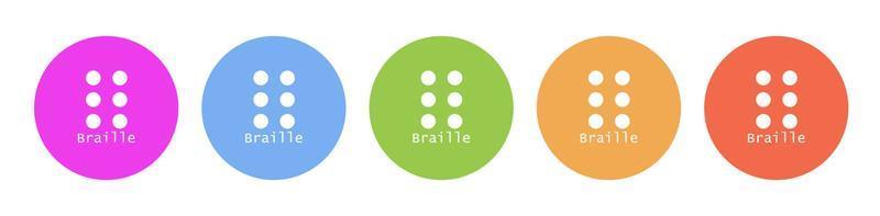 Multi colored flat icons on round backgrounds. Braille multicolor circle vector icon on white background