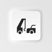 Car, evacuation, insurance, towing icon - Vector. Insurance neumorphic style vector icon. on white background