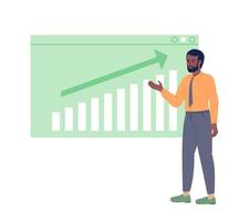 Data analyst with presentation board flat concept vector spot illustration