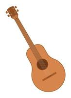 Acoustic six strings guitar semi flat color vector object