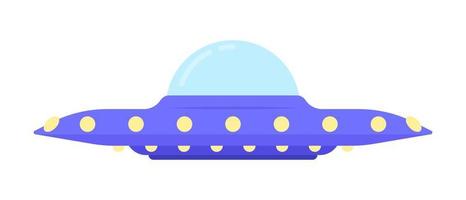 Unidentified flying object semi flat color vector icon. Flying saucer. Editable object. Full sized element on white. Simple cartoon style spot illustration for web graphic design and animation