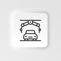 Assembly robot, automobile robot icon - Vector neumorphic style vector icon