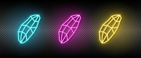 Gem symbol neon vector icon.