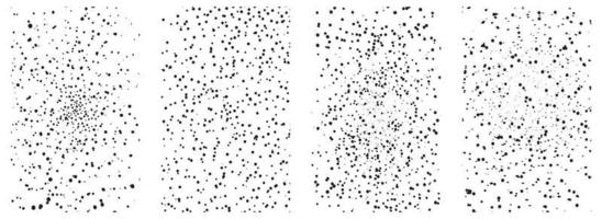 Set of Grunge Distressed Vector Textures. Black and White Backgrounds with Splatter, Scratch and Stain Effects. EPS 10.